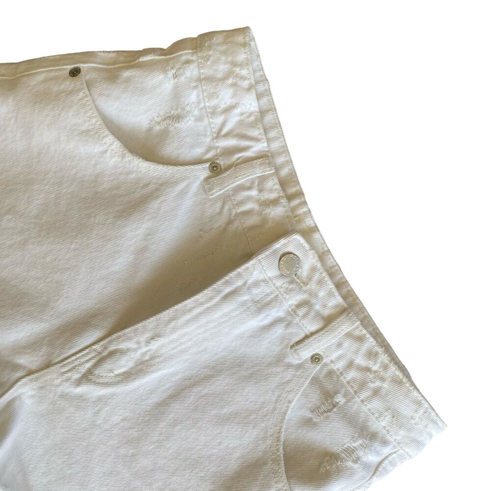 ROLLAS'S White Dusters High Rise Slim Denim Shorts Size 27